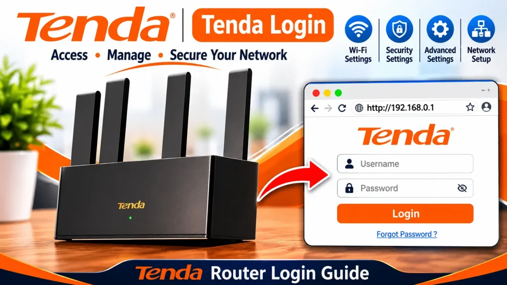 Tenda Router Login – Access the Tenda router admin panel to manage Wi-Fi, security, and network settings.